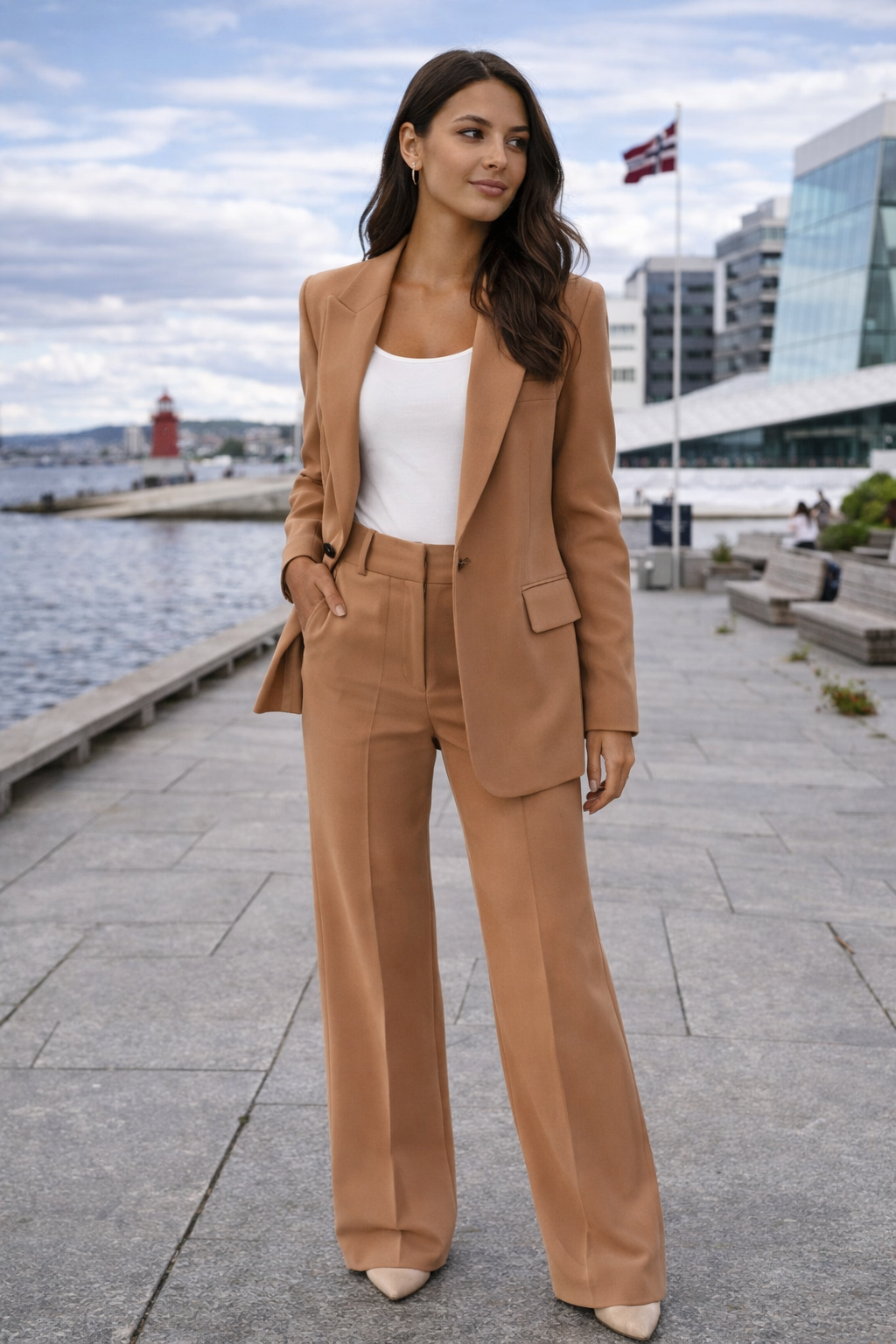 2-piece women's blazer and pants set - elegant and comfortable