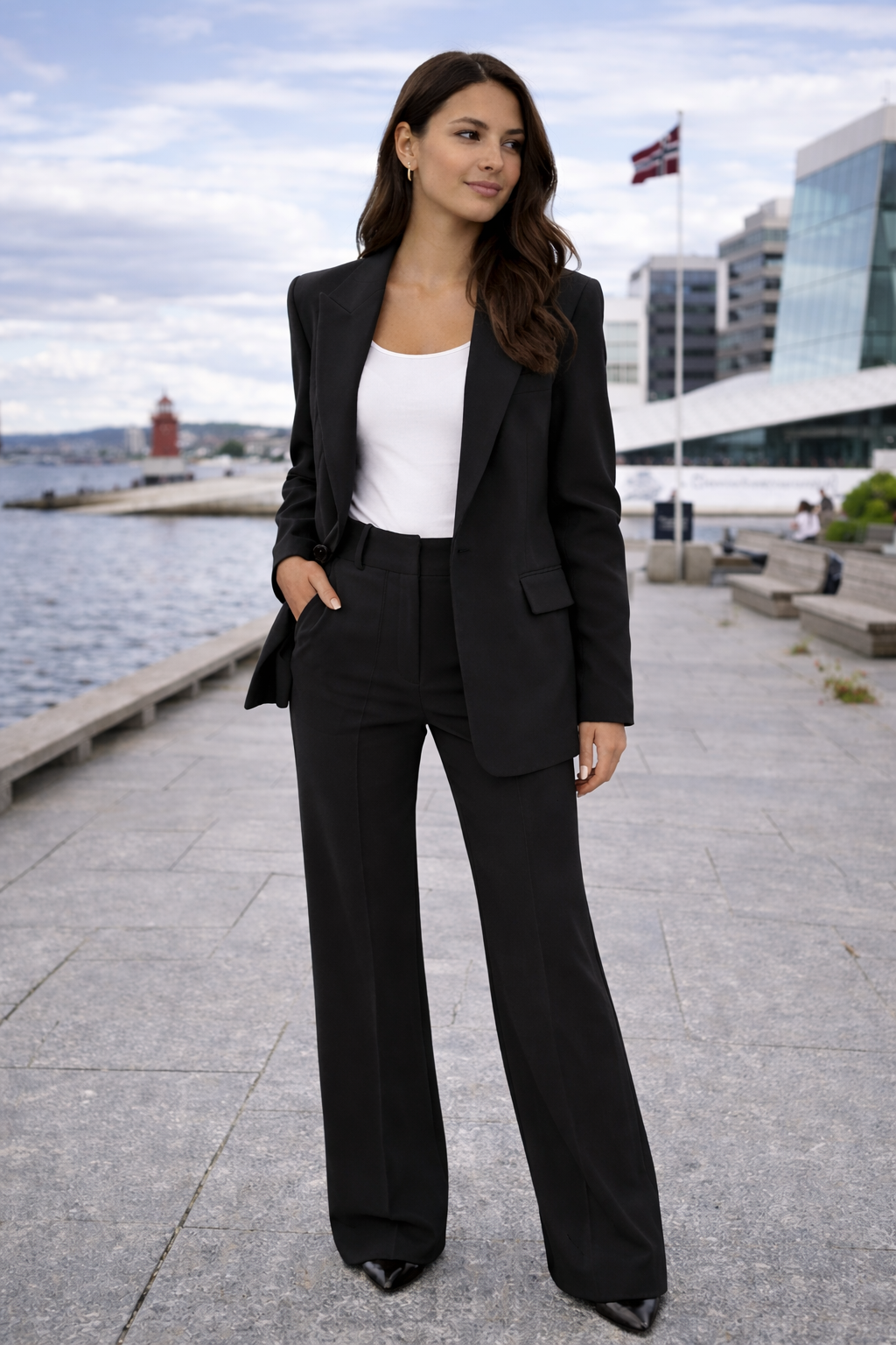 2-piece women's blazer and pants set - elegant and comfortable