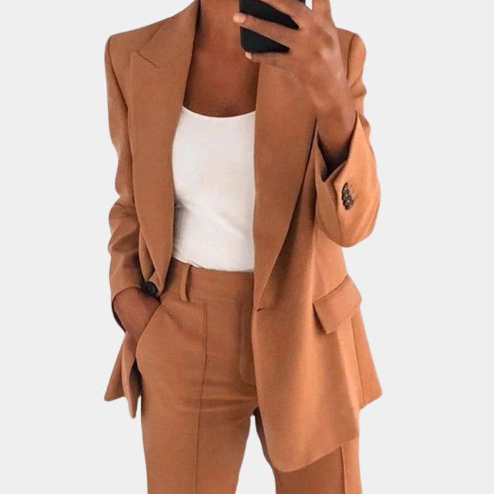 2-piece women's blazer and pants set - elegant and comfortable
