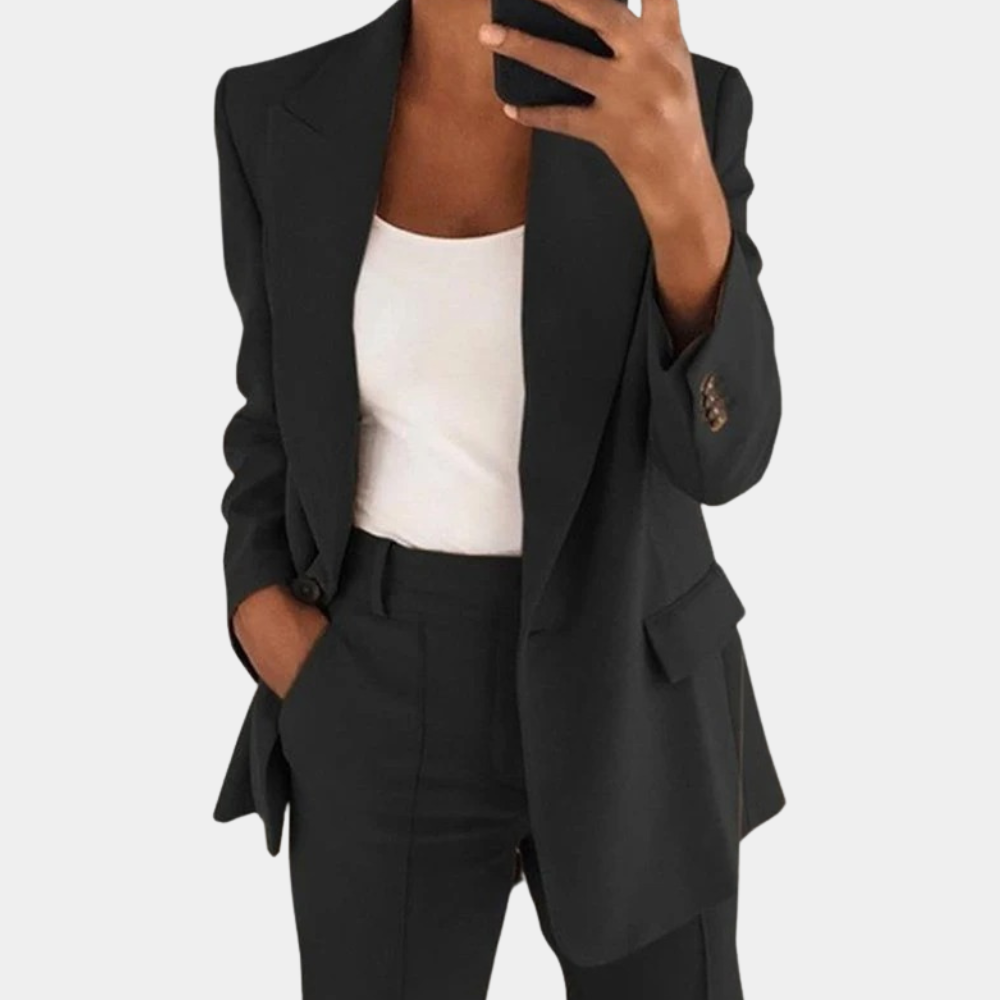2-piece women's blazer and pants set - elegant and comfortable