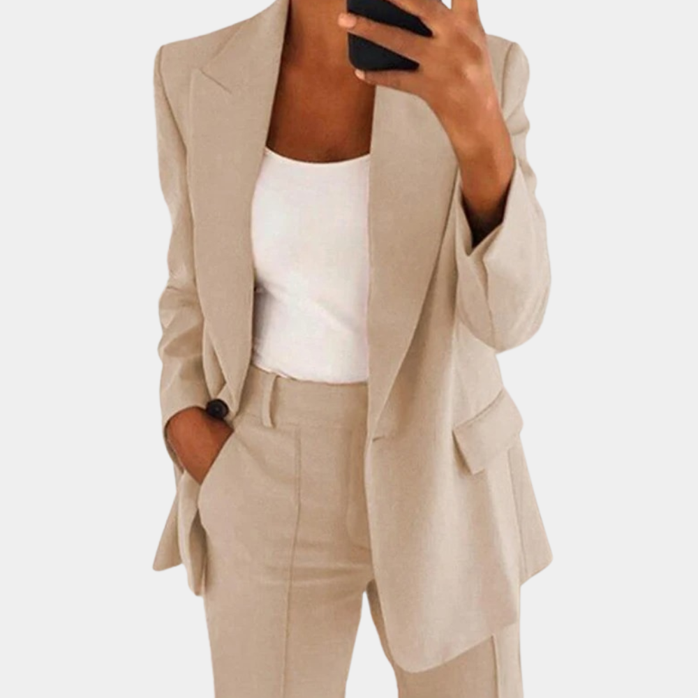 2-piece women's blazer and pants set - elegant and comfortable
